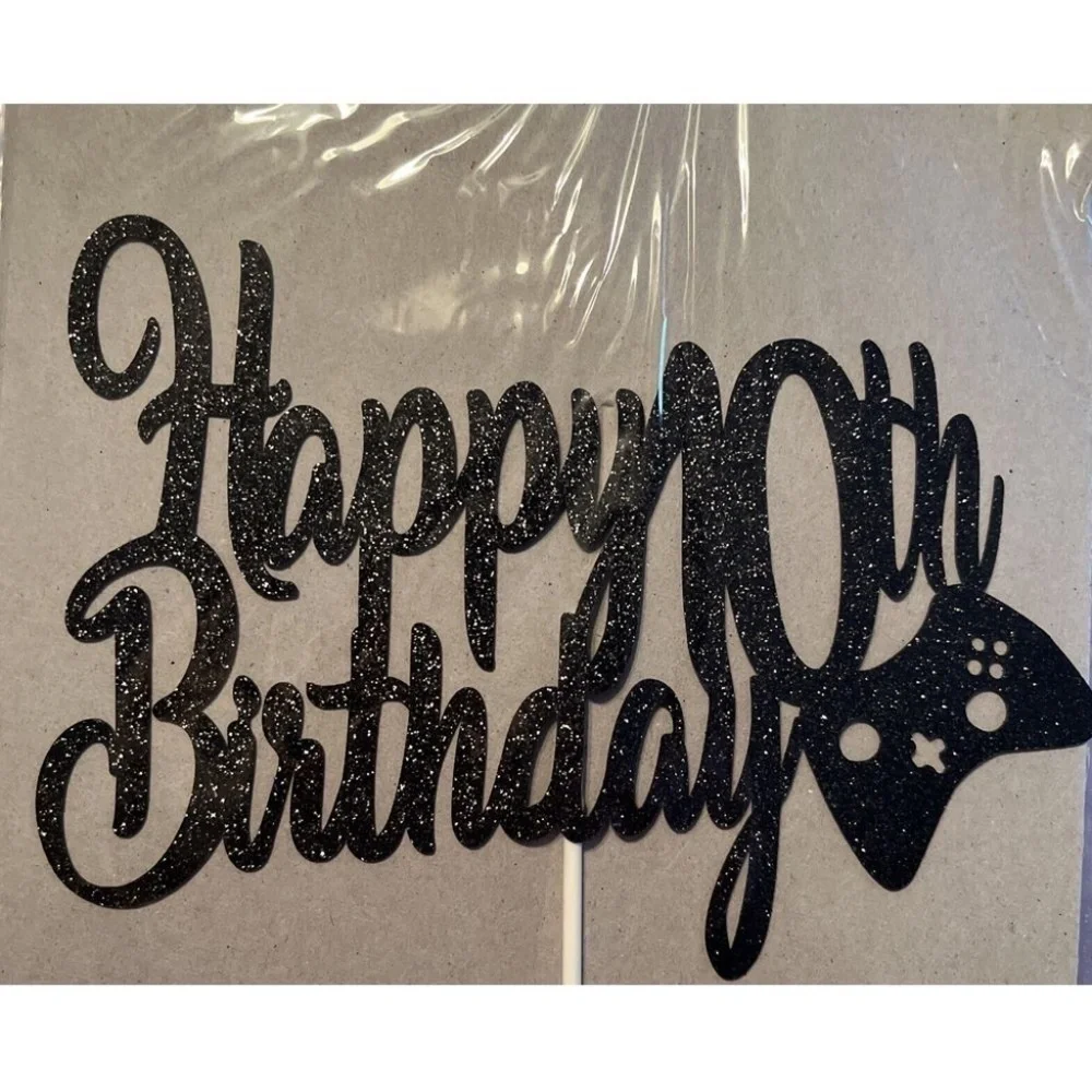 Video Game Happy 10th Birthday Cake Topper For Boy 10 Years Old Gamer Birthday